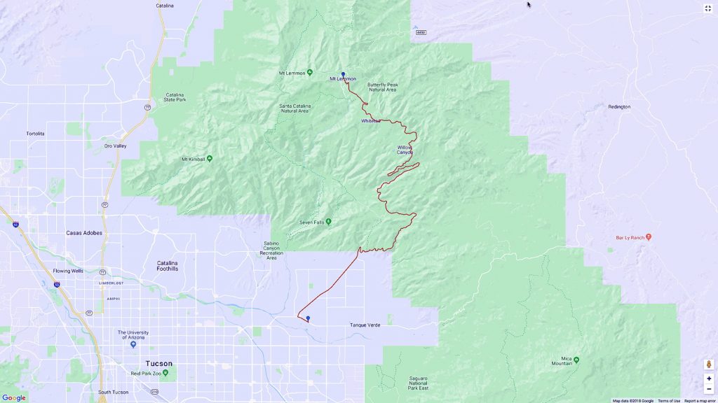 Mt. Lemmon Scenic Byway Route.