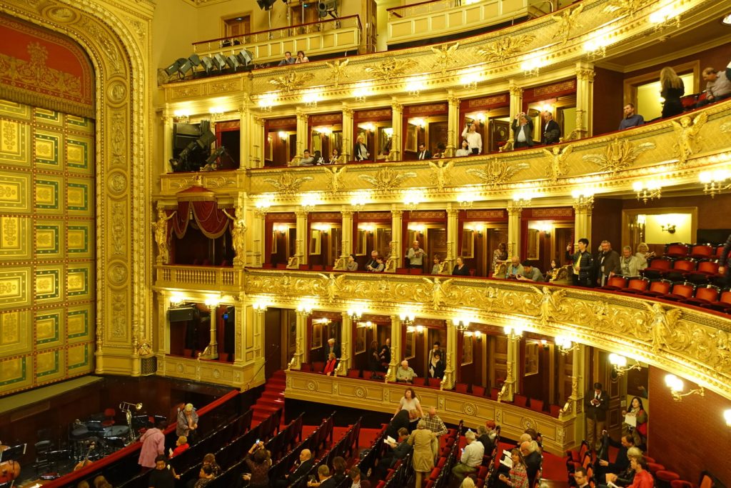 Prague National Theater opera boxes.