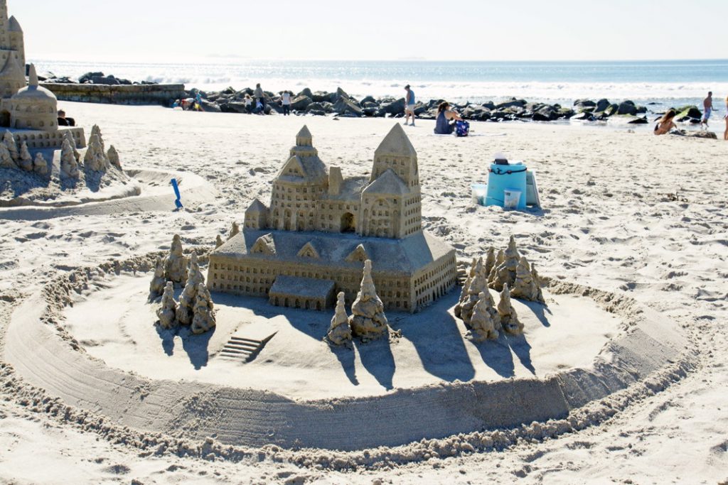 Build a sand castle.