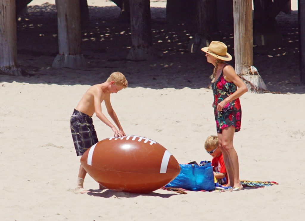 Play football with a giant football.