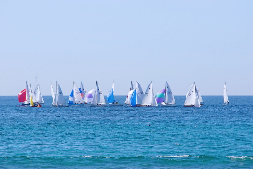 Race on a sailboat.