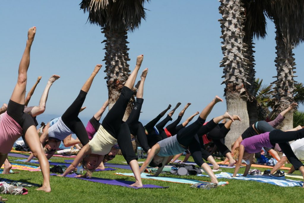 Yoga on the beach.