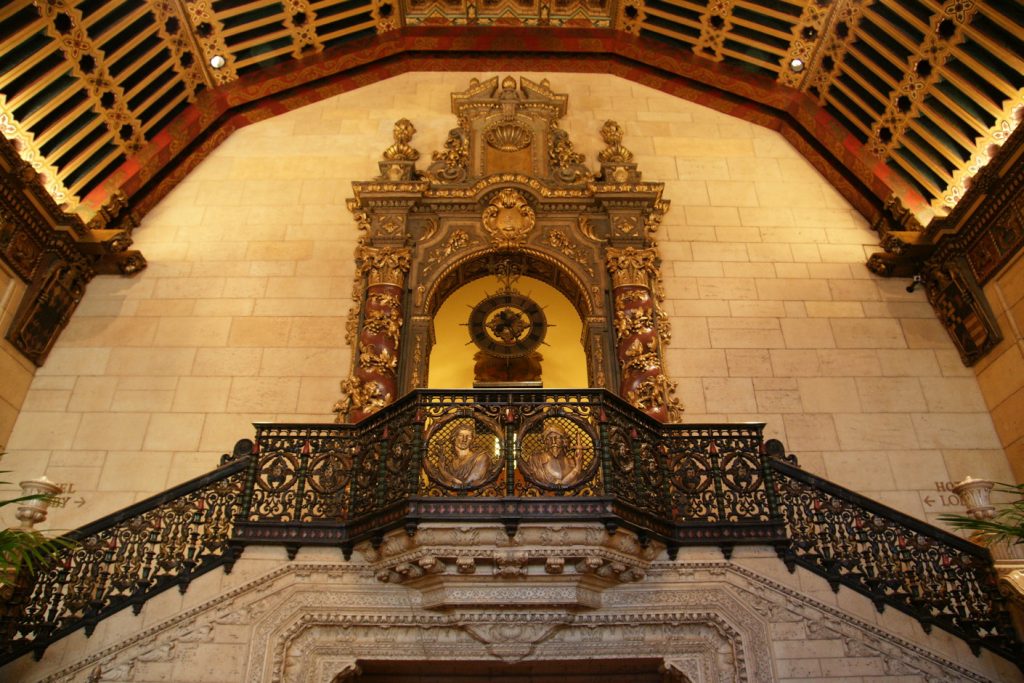 The adornment at the top of the Rendezvous Court stairway.