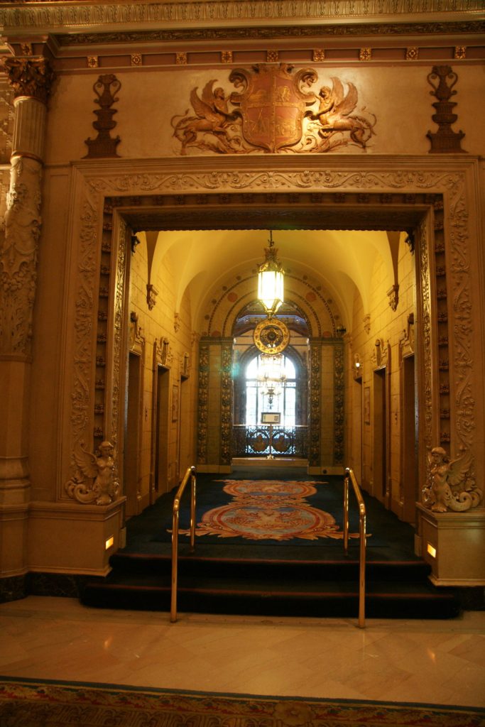 The elevator lobby.