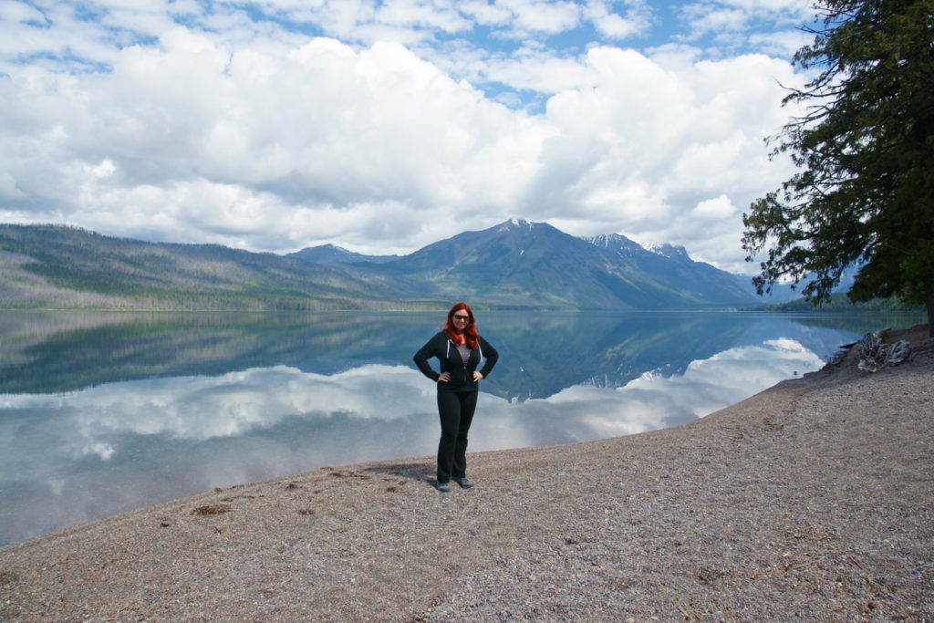 The lake creates an optical illusion.