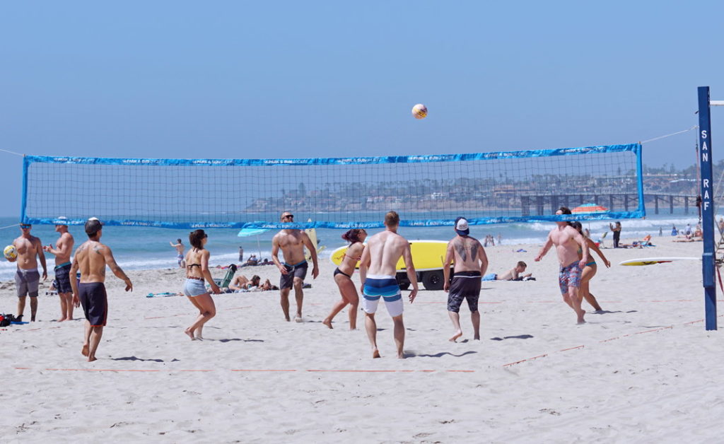 Typical beach volleyball in San Diego.