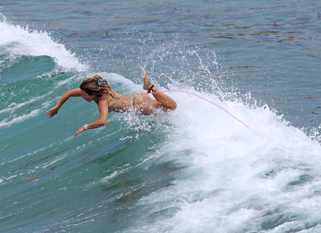 This surfer is demonstrating a good dismount.