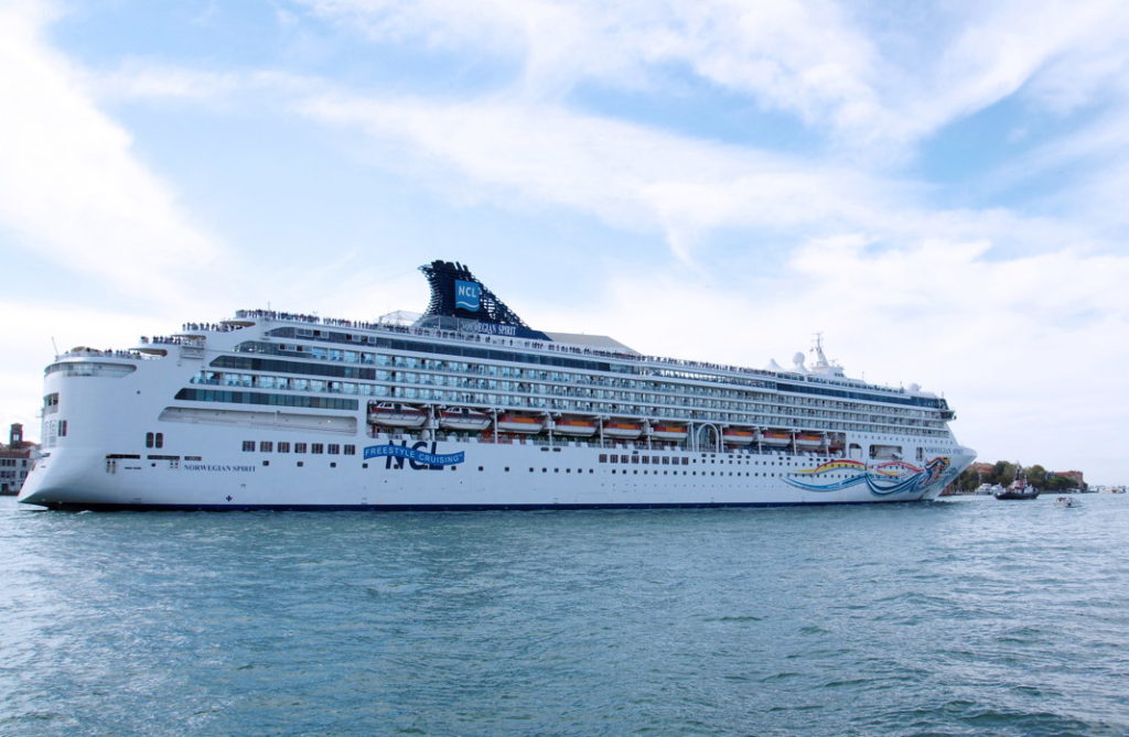 One of the many cruise ships to visit Venice.