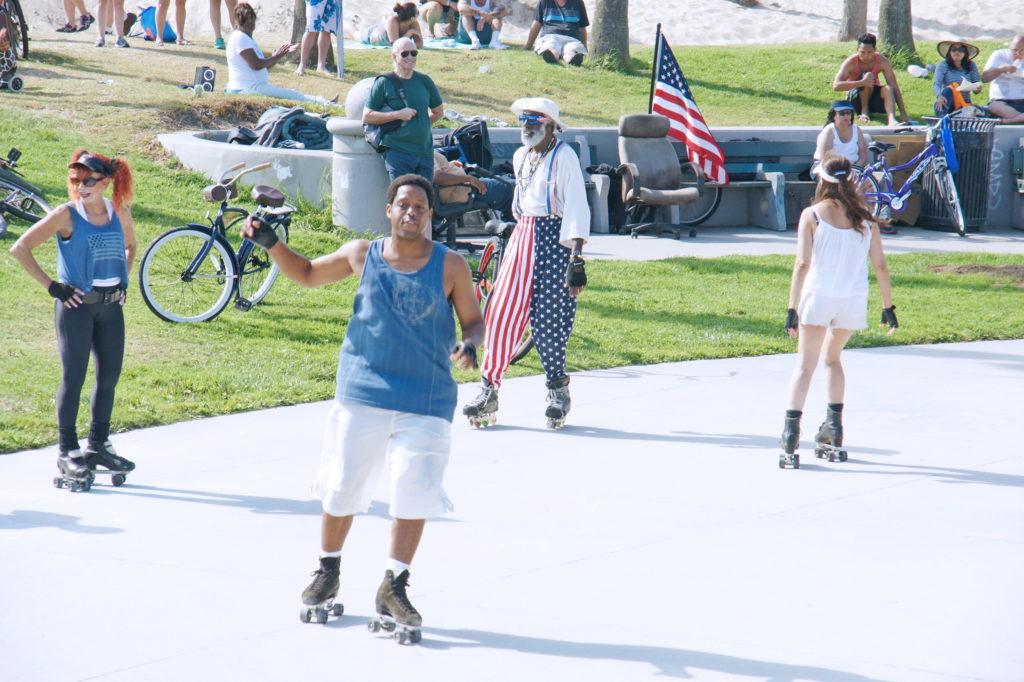 Roller skaters at Venice Beach.