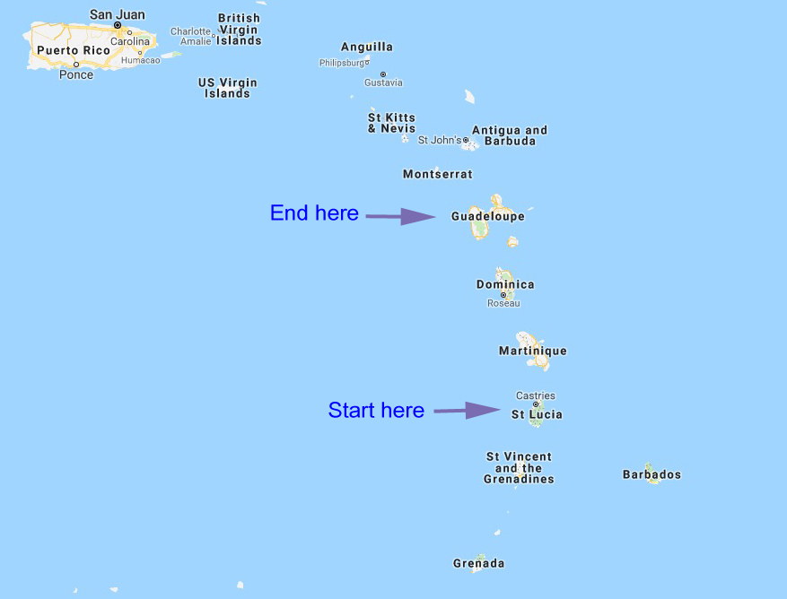 Islands of the eastern Caribbean.