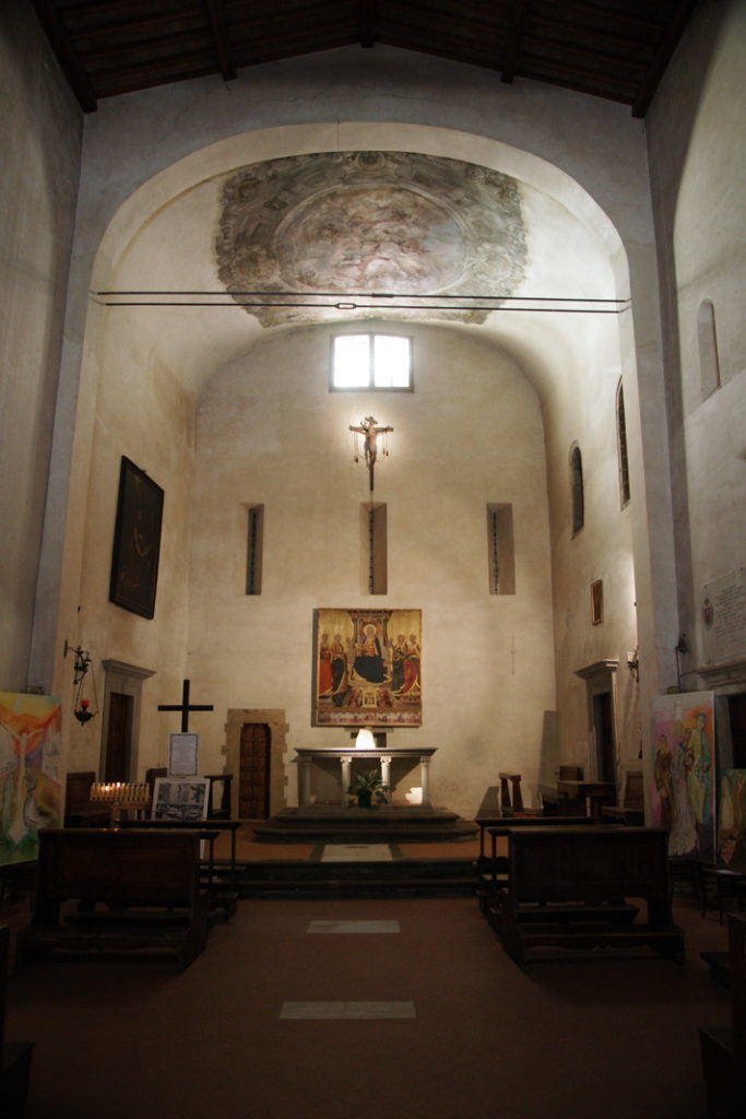The church contains a fine altarpiece of the Madonna and Four Saints by Neri di Bicci.