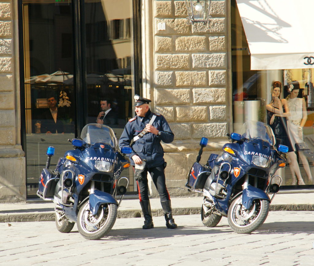Everyone in Florence looks good: the police, the men eating dinner — even the mannequins.