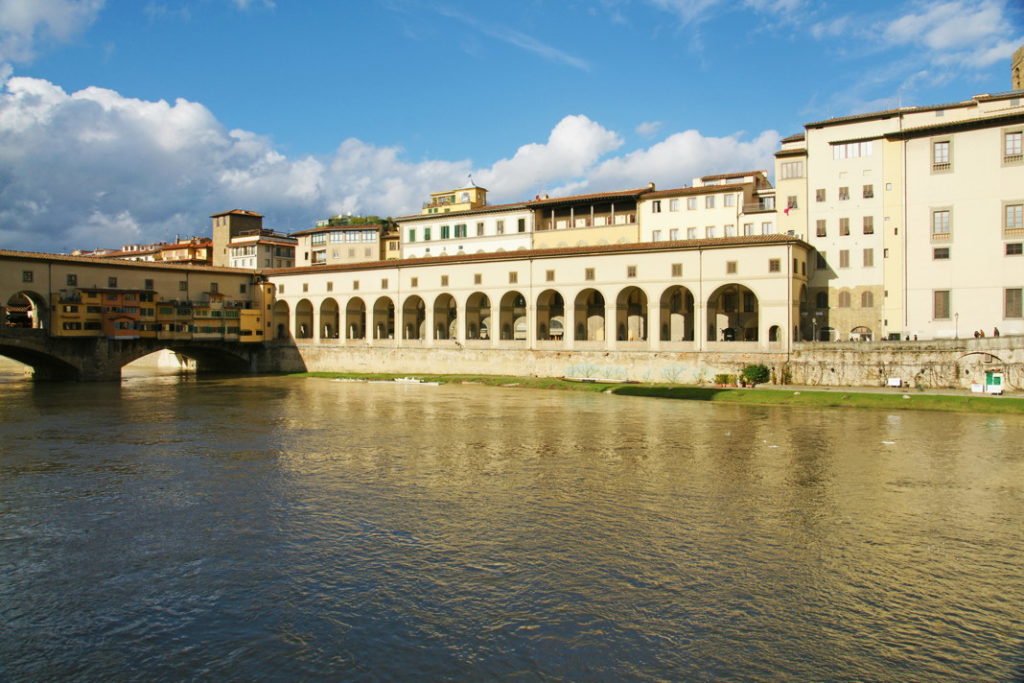 Colonnade near Ponte Vecchio, part of the Corridoio Vasariano.