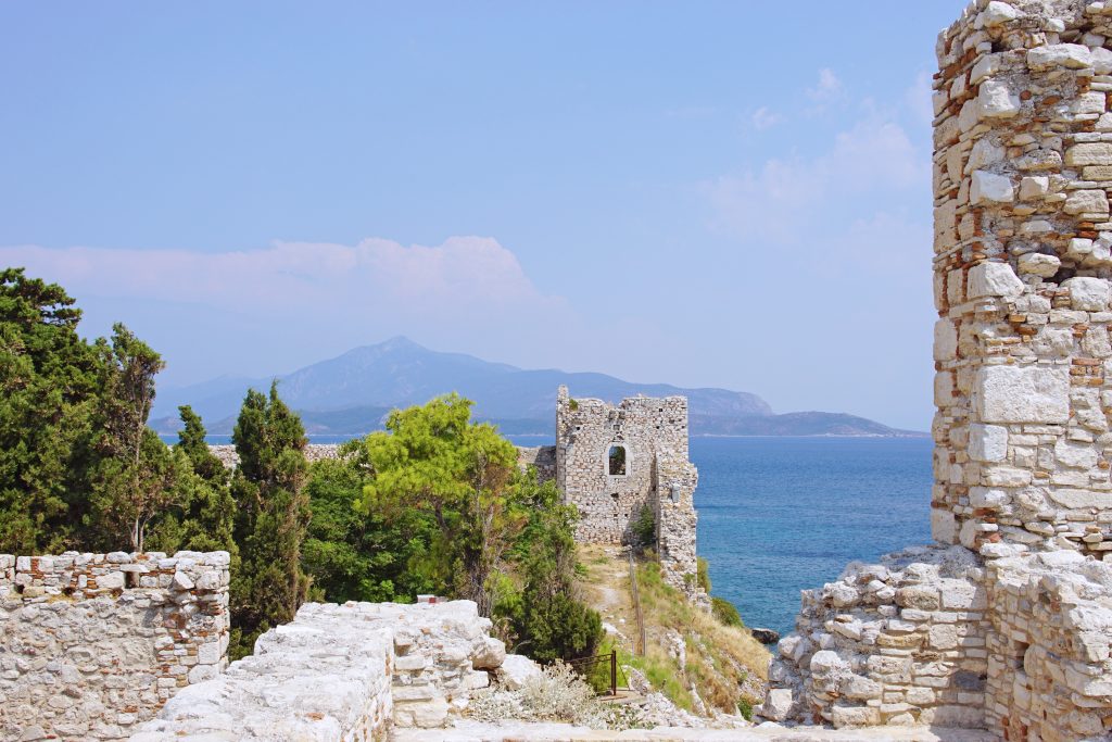 From the castle walls, we can see for miles out over the sea.