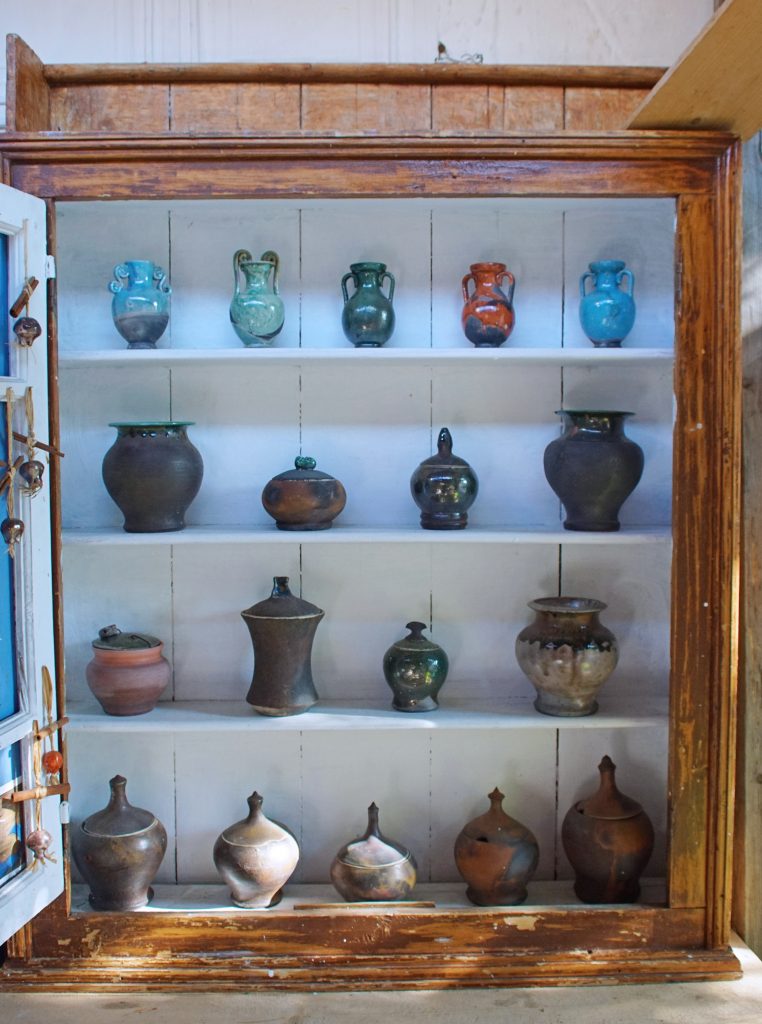 Beautiful handmade pottery can be found in many shops.