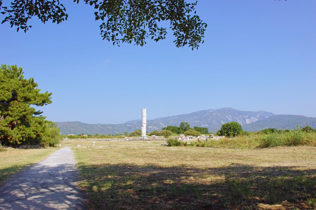 The only remaining column of the Great Temple of Hera.