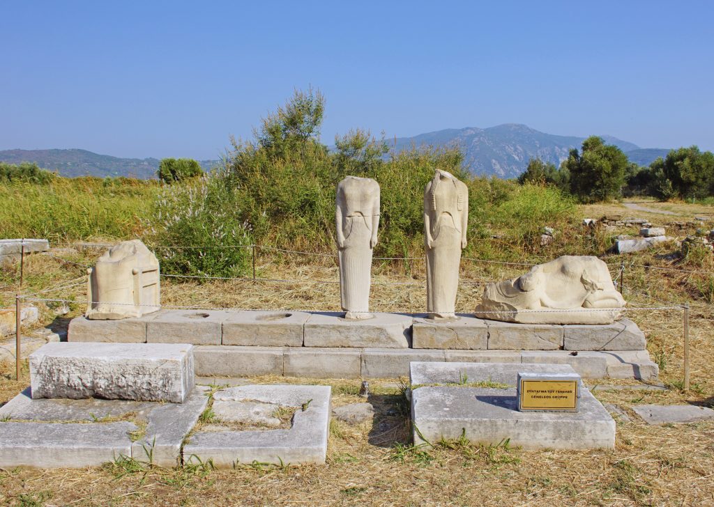 The remains of the six statues in the "Geneleos Group".