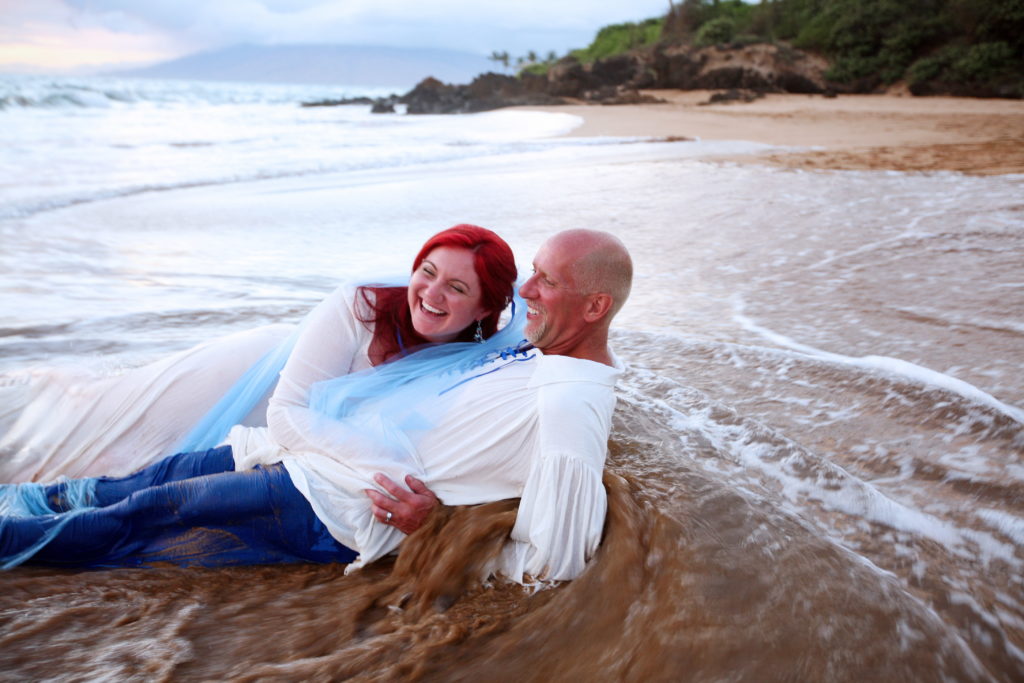 Soft sand, warm waves, salty air, tropical evening, and each other.