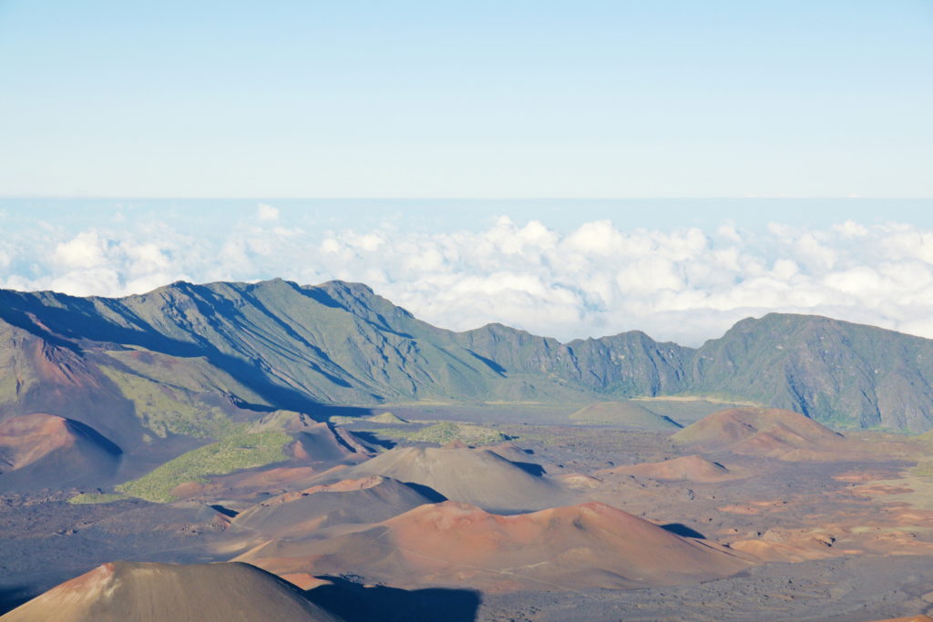 The volcanic crater on Haleakalā.