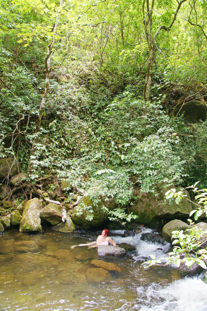 Playing in the river on Maui.