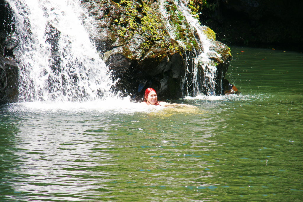 A waterfall massage in Hawaii.