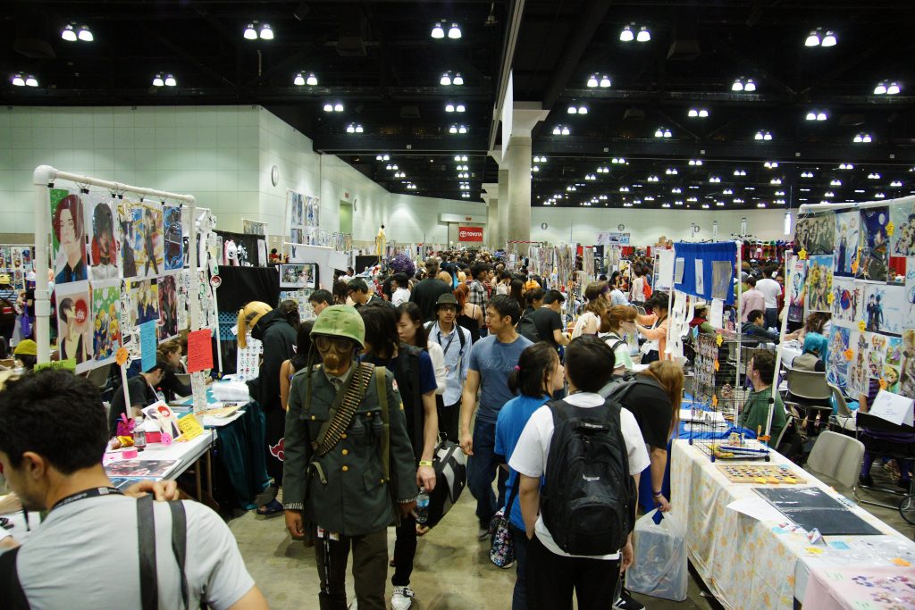 One of the many, many aisles in the vendors hall.