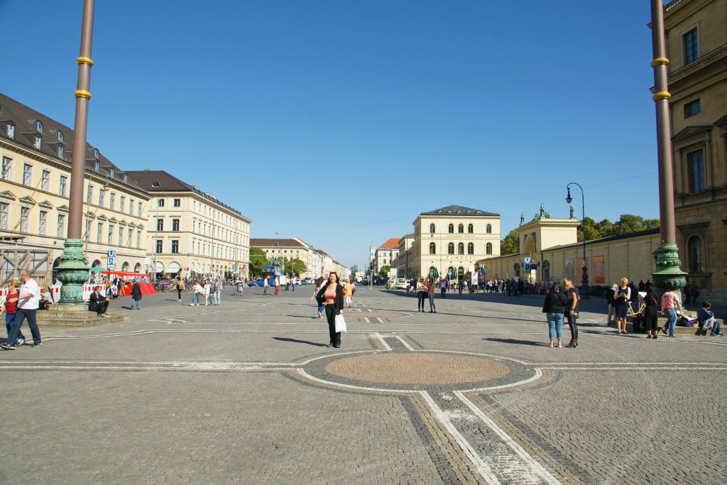 Odeonsplatz, once home to a concert hall, the Odeon.