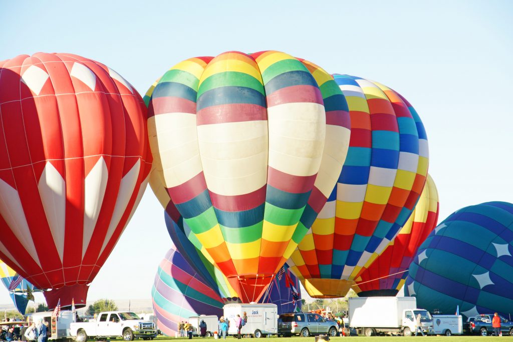 The balloonists await the signal to lift off.