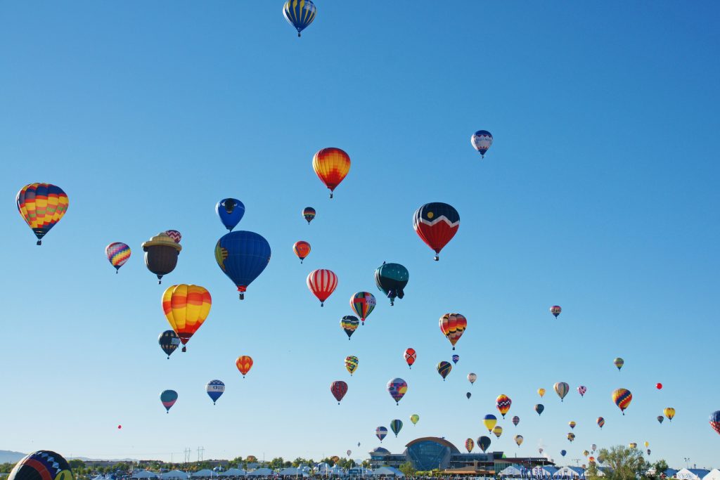 The sky fills with balloons.