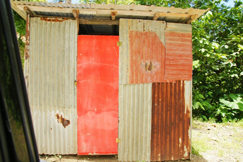 A garden shed on the island.