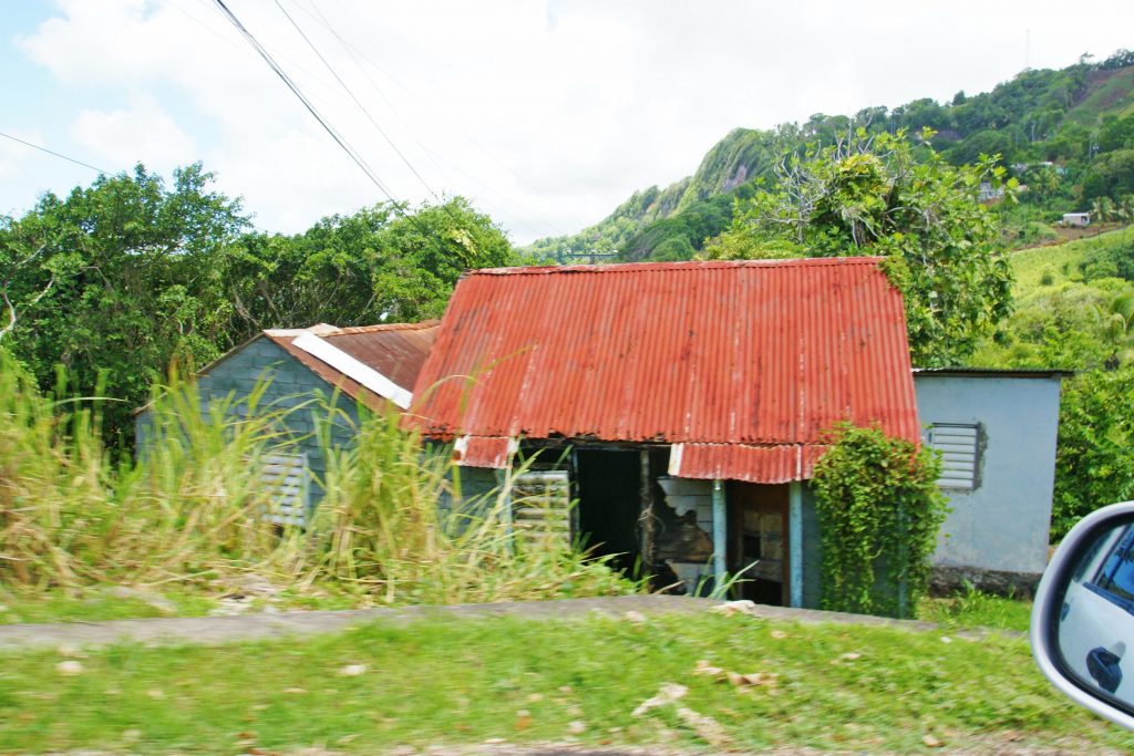 Houses on hillsides.