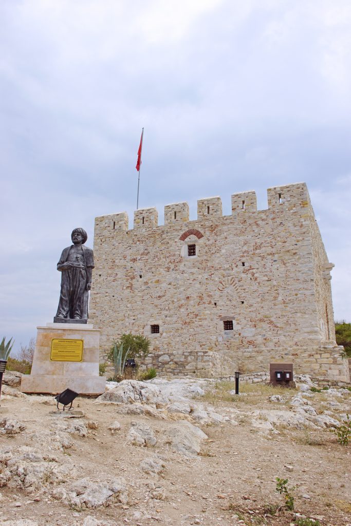 A larger-than-life statue of Barbaros Hayreddin Pasha gazes seaward.