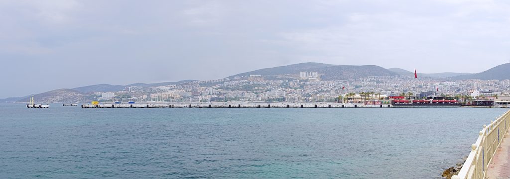 The view towards the north of Kuşadası harbor.