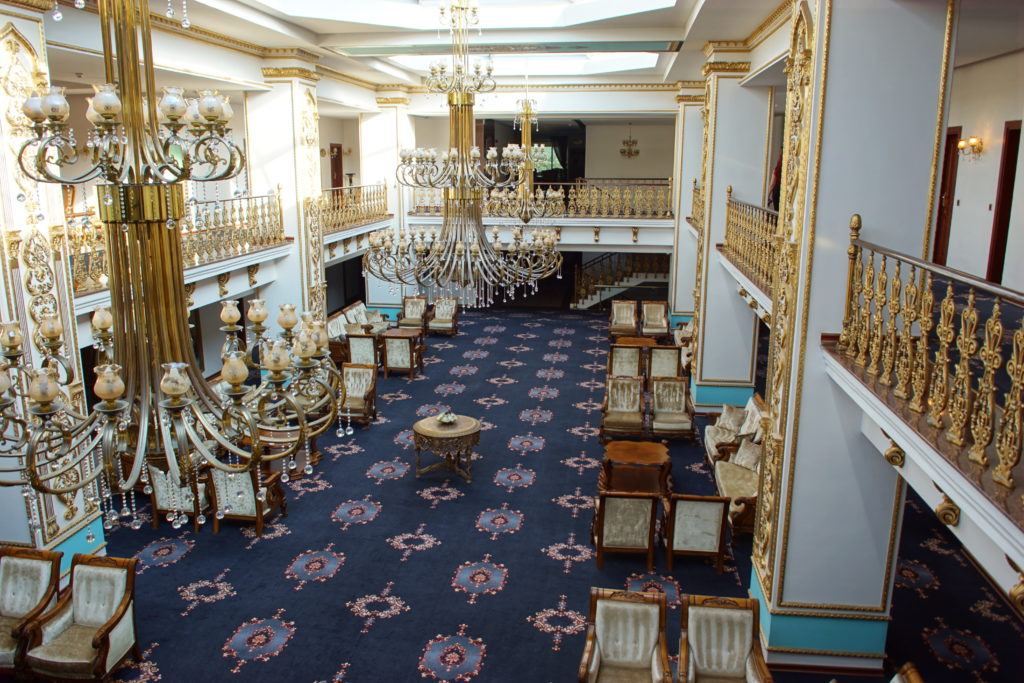 A portion of the lobby, seen from the second floor.
