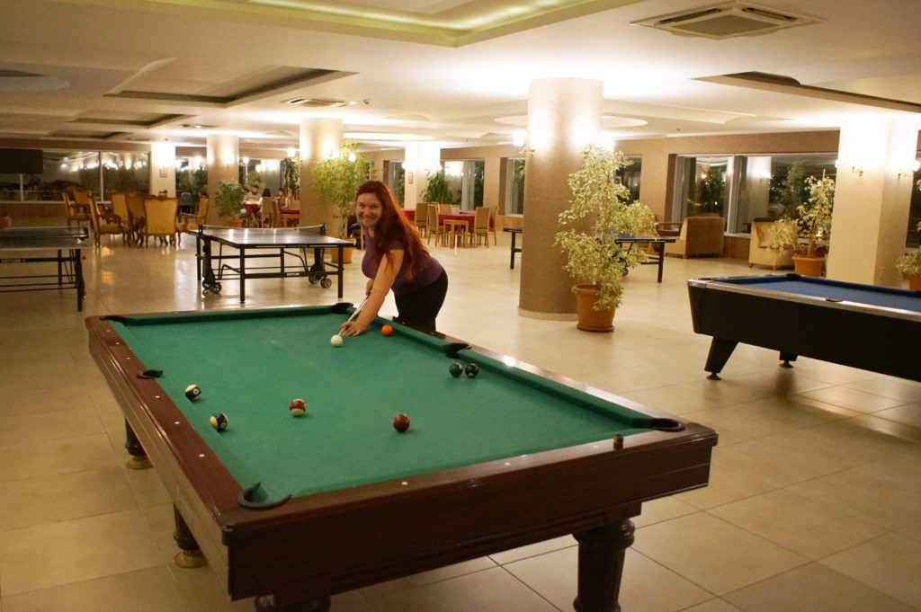 Redheads and billiards naturally go together.