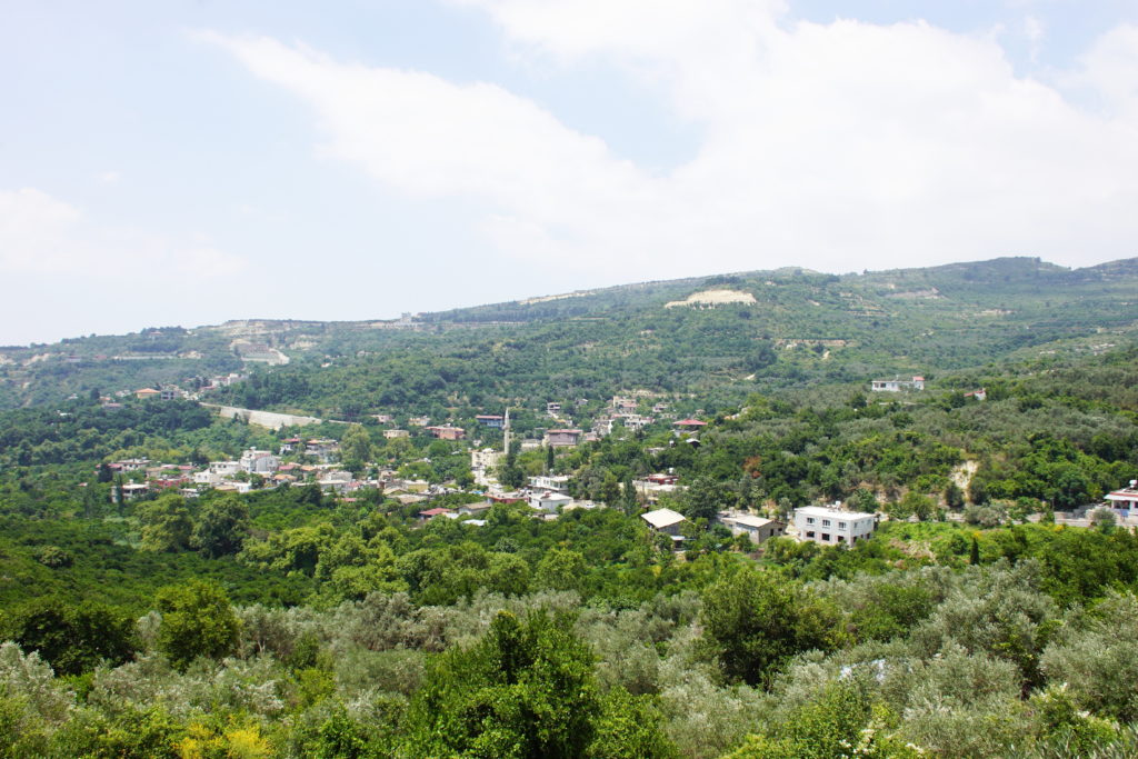The view from the restaurant showing the forests of southwest Turkey.