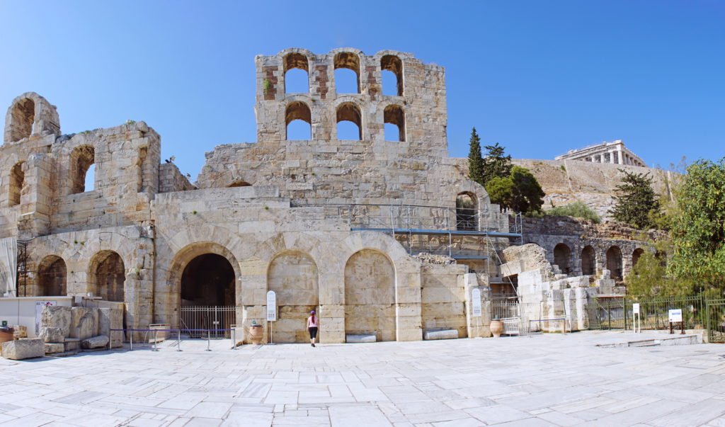 The façade of the Odeon of Herodes Atticus.