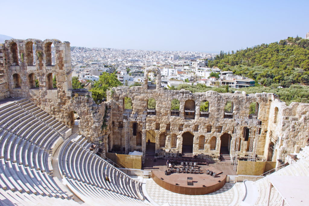 The interior of the Odeon of Herodes Atticus.