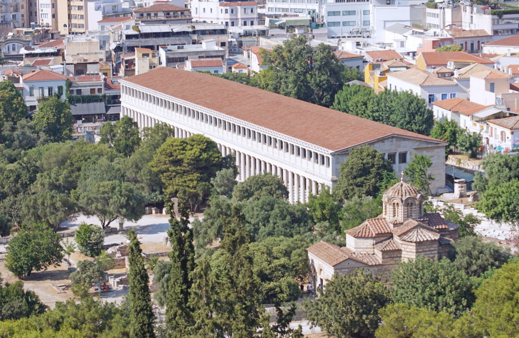 The South Stoa, as seen from the Acropolis.