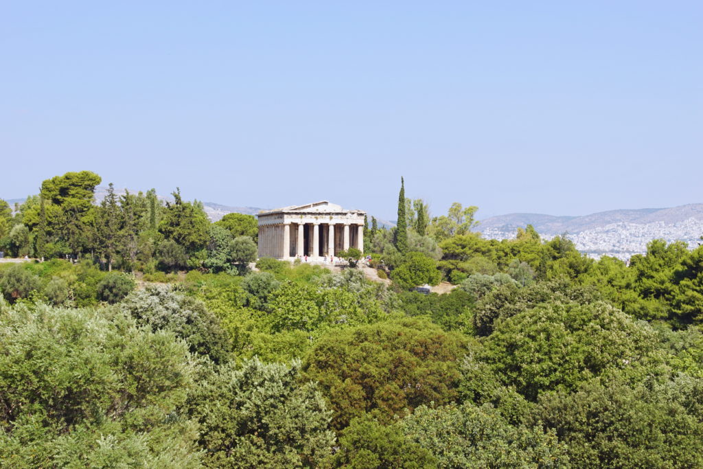 The Temple of Hephaestus, as seen from the Stoa.