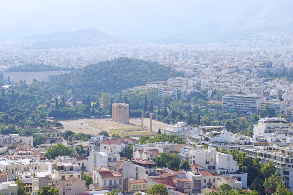 The Temple Of Olympian Zeus, formerly a colossal temple at the center of Athens.