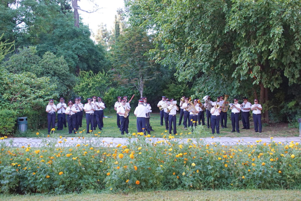 Just another group of street performers in Athens.