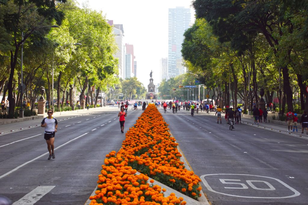 Sunday morning on Mexico City's busiest thoroughfare.