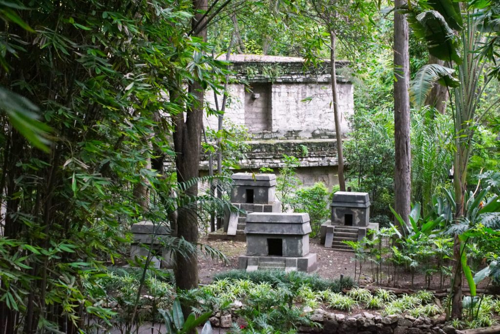 Simulated Mesoamerican ruins.