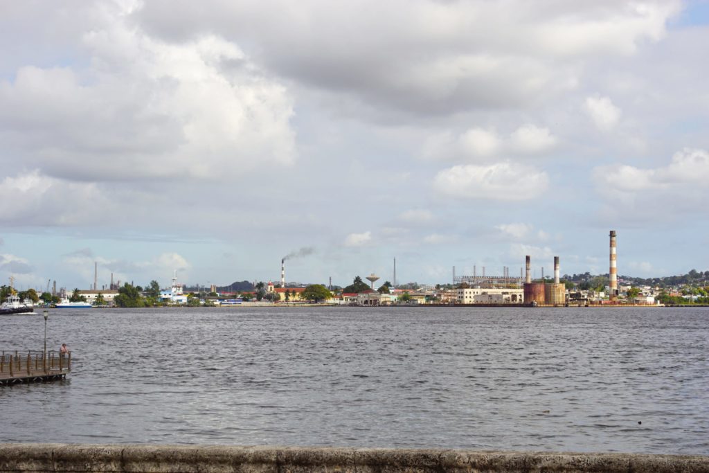 Havana harbor's non-tourist side.