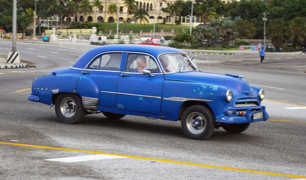 This is a typical car in Cuba.