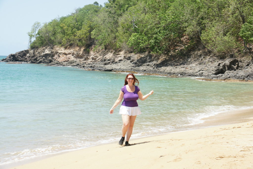 Frolicking on one of the many pristine beaches of Guadeloupe.