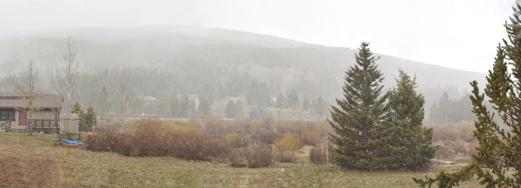 Panoramic Colorado snowfall.