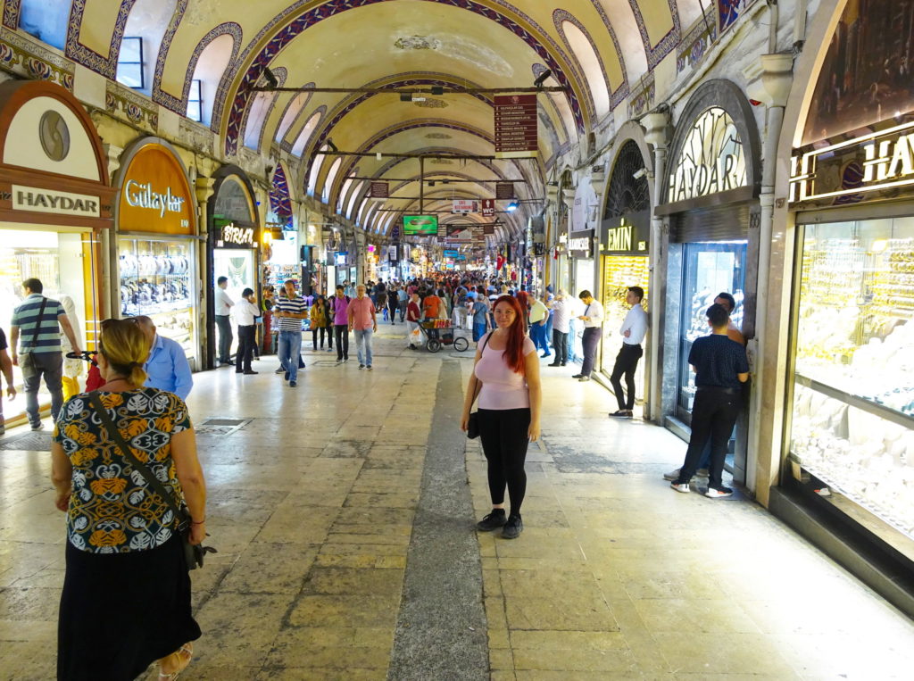 The bazaar opened only a short while ago, and already is it getting crowded with shoppers.