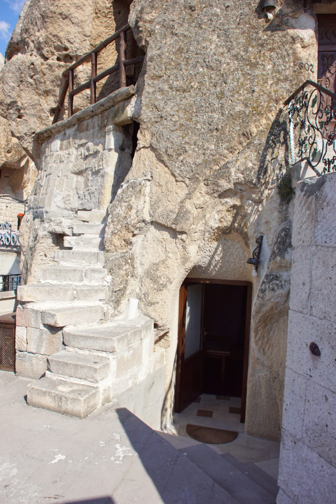 Stone-age dwellings in the Anatolian highlands.